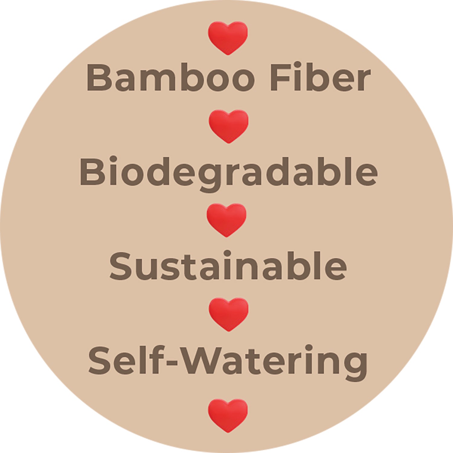 Self-Watering Bamboo Pot - 7&quot; Cactus Round