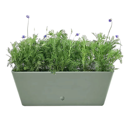 16" Rectangular Self-Watering Bamboo Planter - Sage Green