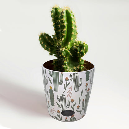 Self-Watering Bamboo Pot - 7&quot; Cactus Round