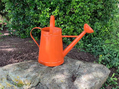Metal Watering Can &amp; Memory Foam Kneel Cushion Combo - 1.2 gal Orange