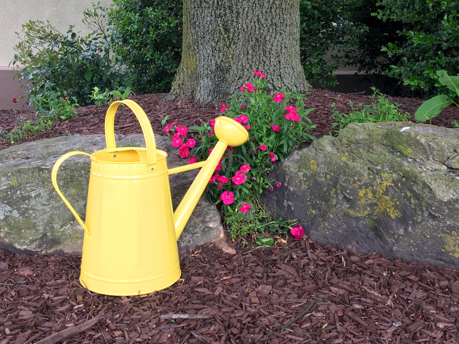 Metal Watering Can &amp; Memory Foam Kneel Cushion Combo - 1.2 gal Yellow