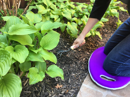 Metal Watering Can &amp; Memory Foam Kneel Cushion Combo - 1.2 gal Violet