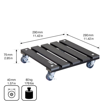 Wagner Waterproof Plant Caddy - 11.4&quot; Gray Square