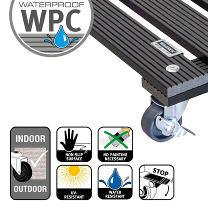 Wagner Waterproof Plant Caddy - 11.4&quot; Gray Square