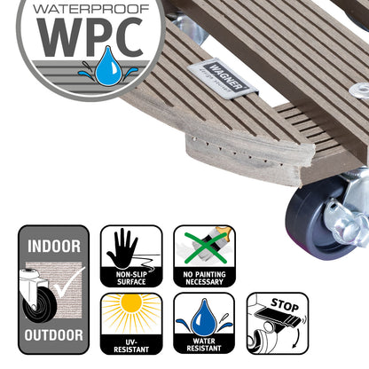 Wagner Waterproof Plant Caddy - 11.4&quot; Taupe Round