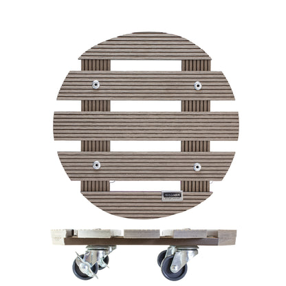 Wagner Waterproof Plant Caddy - 11.4&quot; Taupe Round