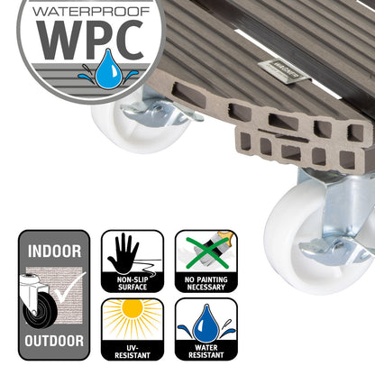 Wagner Waterproof Plant Caddy - 15.1&quot; Taupe Round