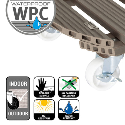 Wagner Waterproof Plant Caddy - 20" Taupe Round