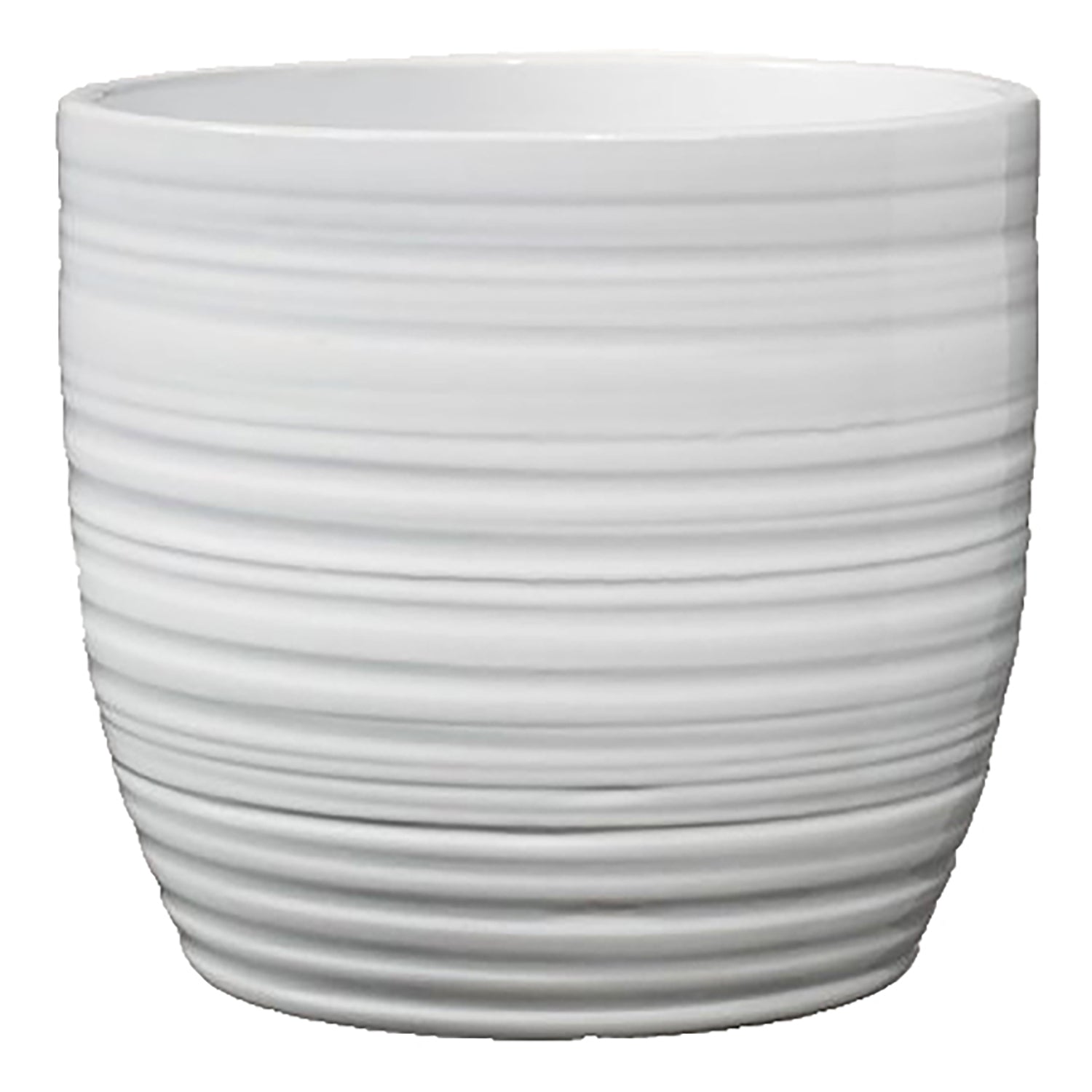 Bergamo Ceramic Pot - 6.3" White