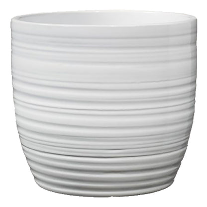 Bergamo Ceramic Pot - 6.3" White