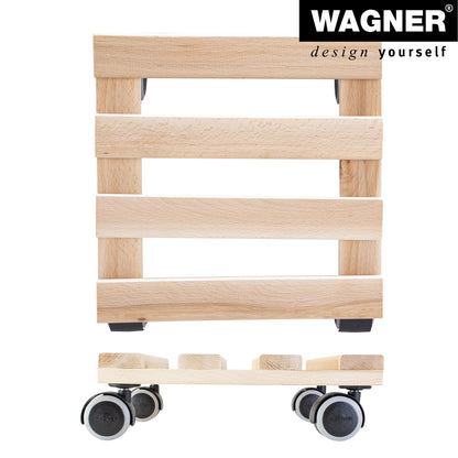Wooden Plant Caddy - 10&quot; Natural Square