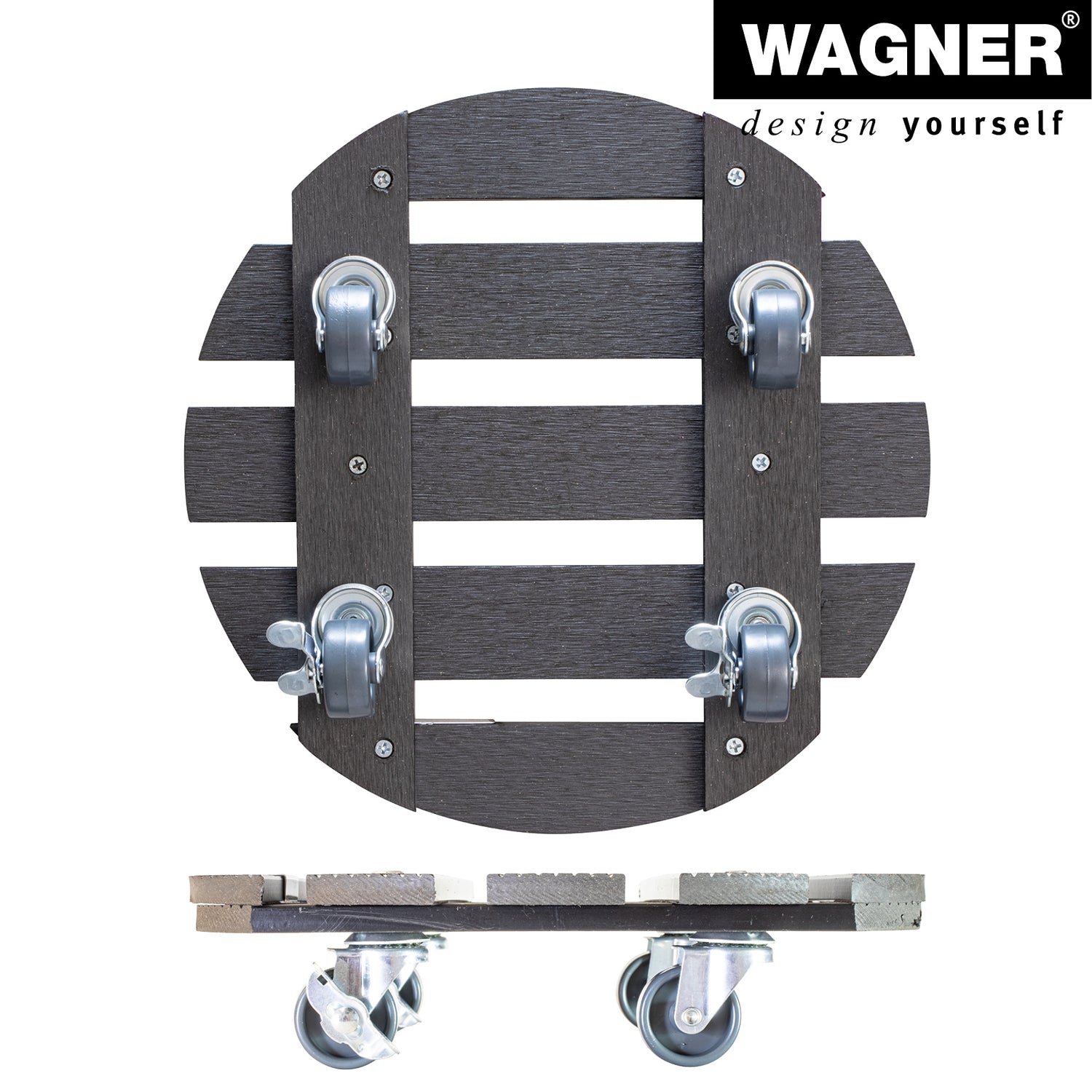 Wagner Waterproof Plant Caddy - 11.4&quot; Gray Round