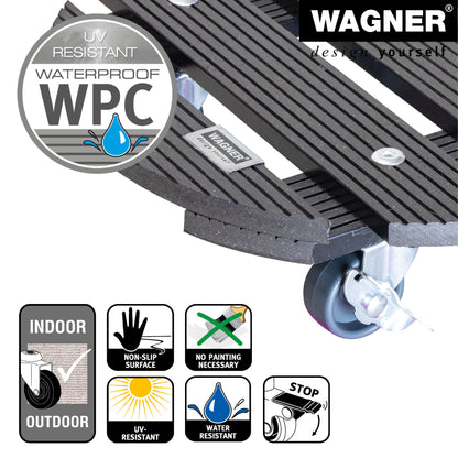 Wagner Waterproof Plant Caddy - 11.4&quot; Gray Round