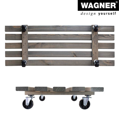 Wooden Plant Caddy - 11.5" x 31" Gray Rectangle