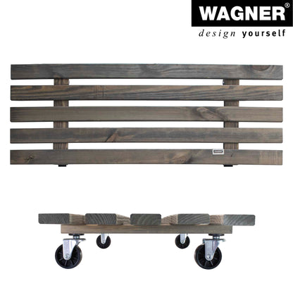 Wooden Plant Caddy - 11.5" x 31" Gray Rectangle