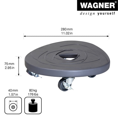 Charcoal Stone Plant Caddy - 11"  Round Swirl