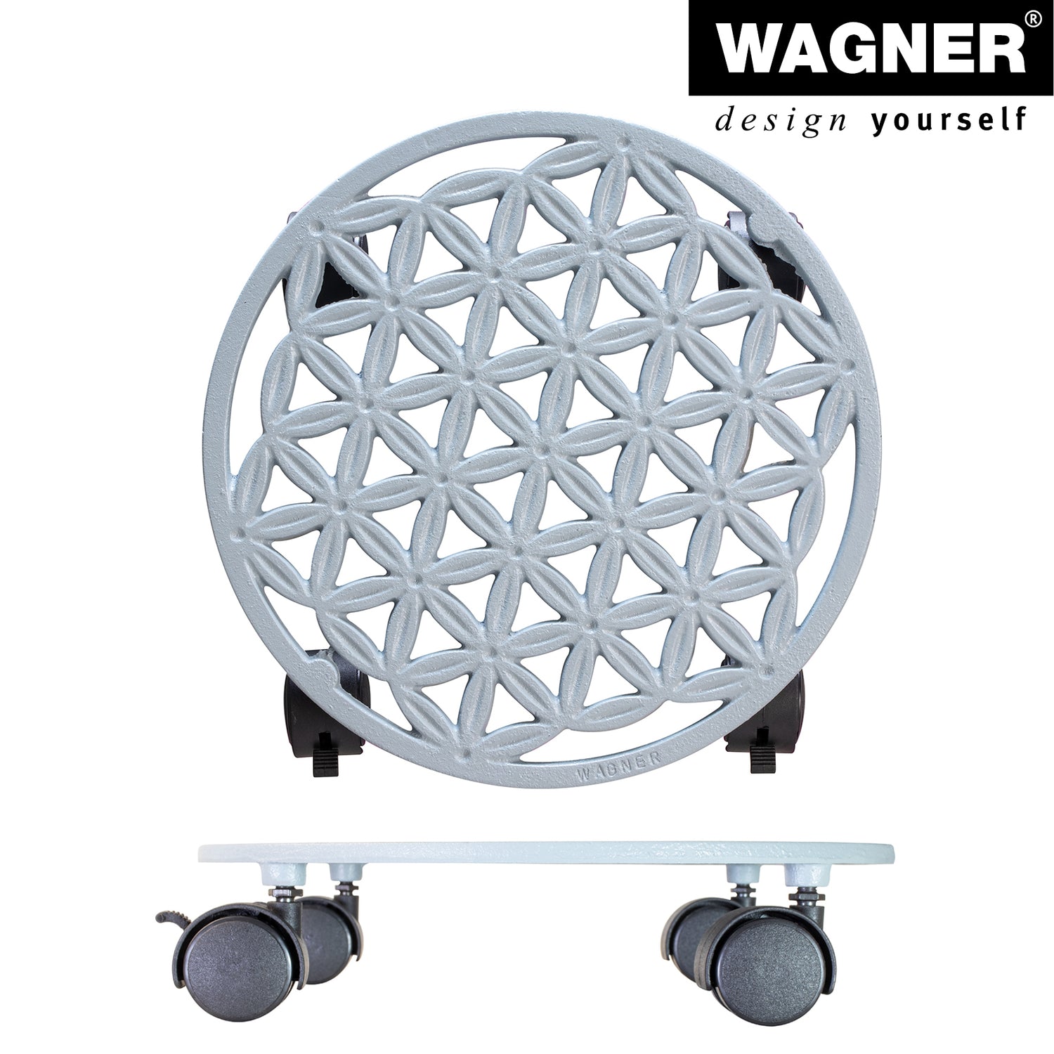 Cast Iron Plant Caddy - 11.4" Smoke Gray Round