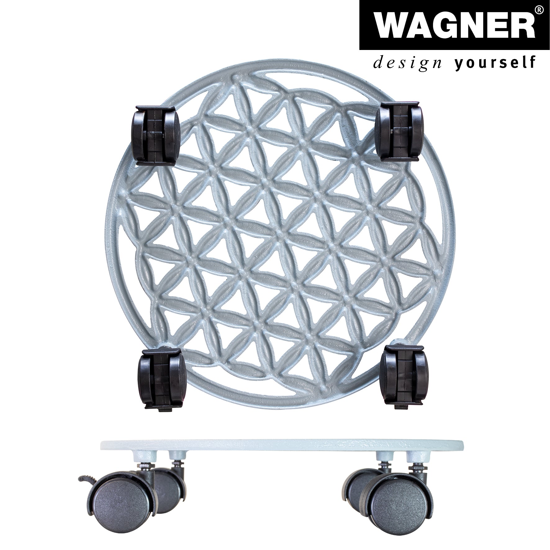 Cast Iron Plant Caddy - 11.4" Smoke Gray Round