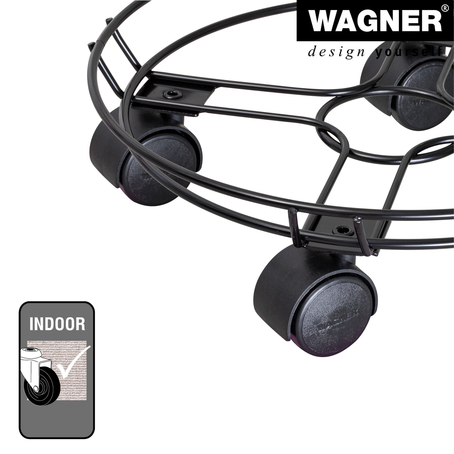 Wire Plant Caddy - 11.8" Black Round