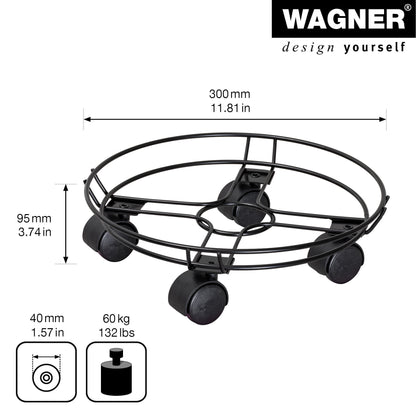 Wire Plant Caddy - 11.8" Black Round