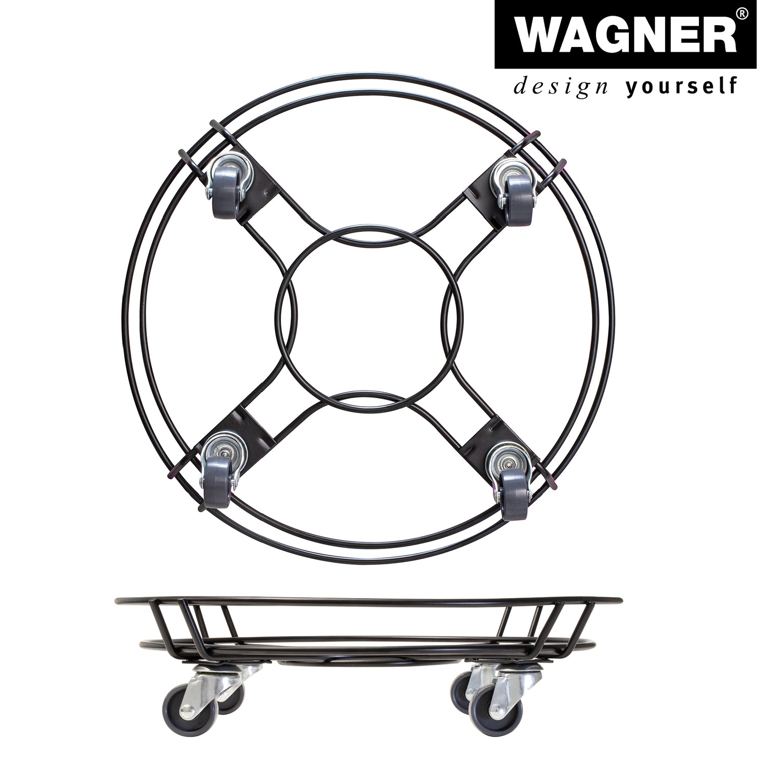 Steel Wire Plant Caddy - 15" Black Round