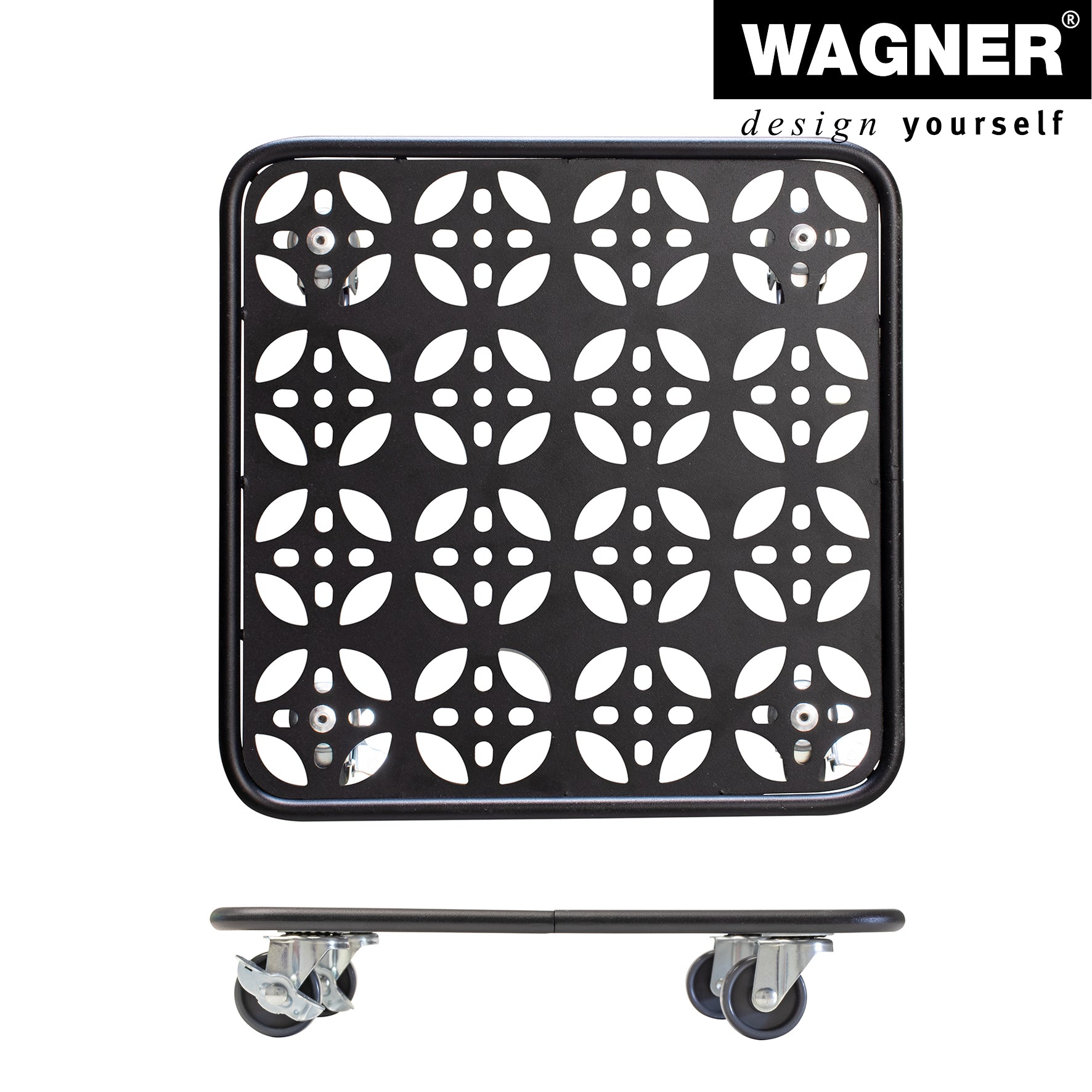 Steel Plant Caddy - 11.8" Black Square Flower