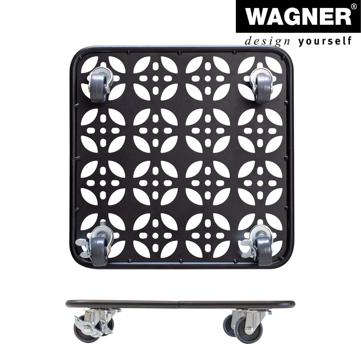 Steel Plant Caddy - 11.8" Black Square Flower