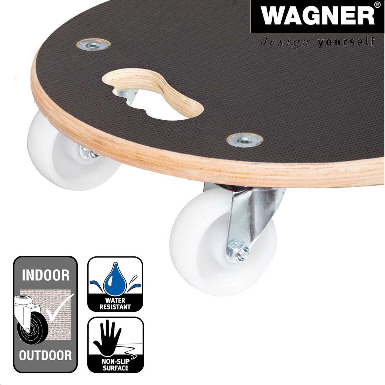 MaxiGrip Plant Caddy - 15" Black Round