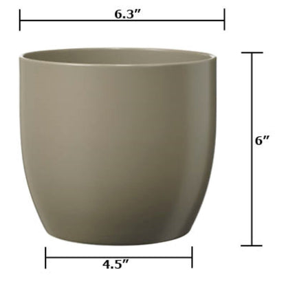 Basel Fashion Ceramic Pot - 6.3" Matte Light Gray