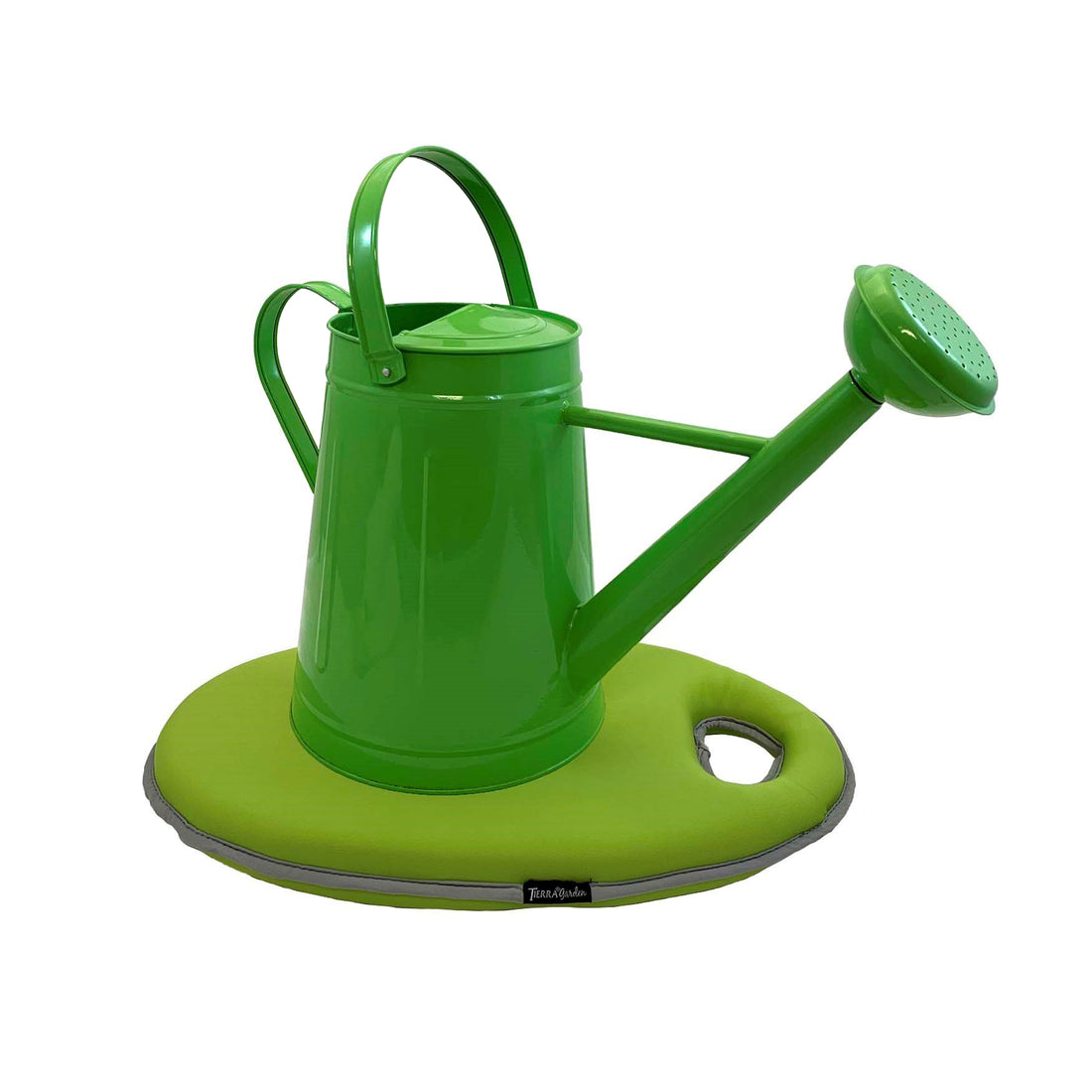 Metal Watering Can & Memory Foam Kneel Cushion Combo - 2.1 gal Green