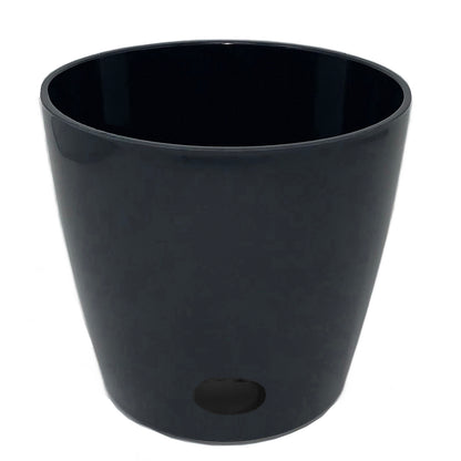 Self-Watering Bamboo Pot - 10&quot; Black Round