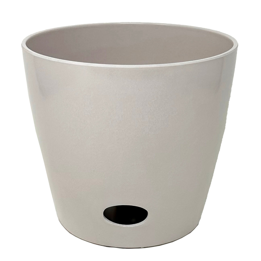 Self-Watering Bamboo Pot - 10&quot; Cream Round
