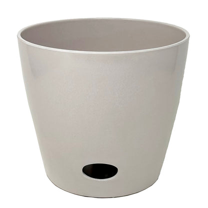 Self-Watering Bamboo Pot - 10&quot; Cream Round