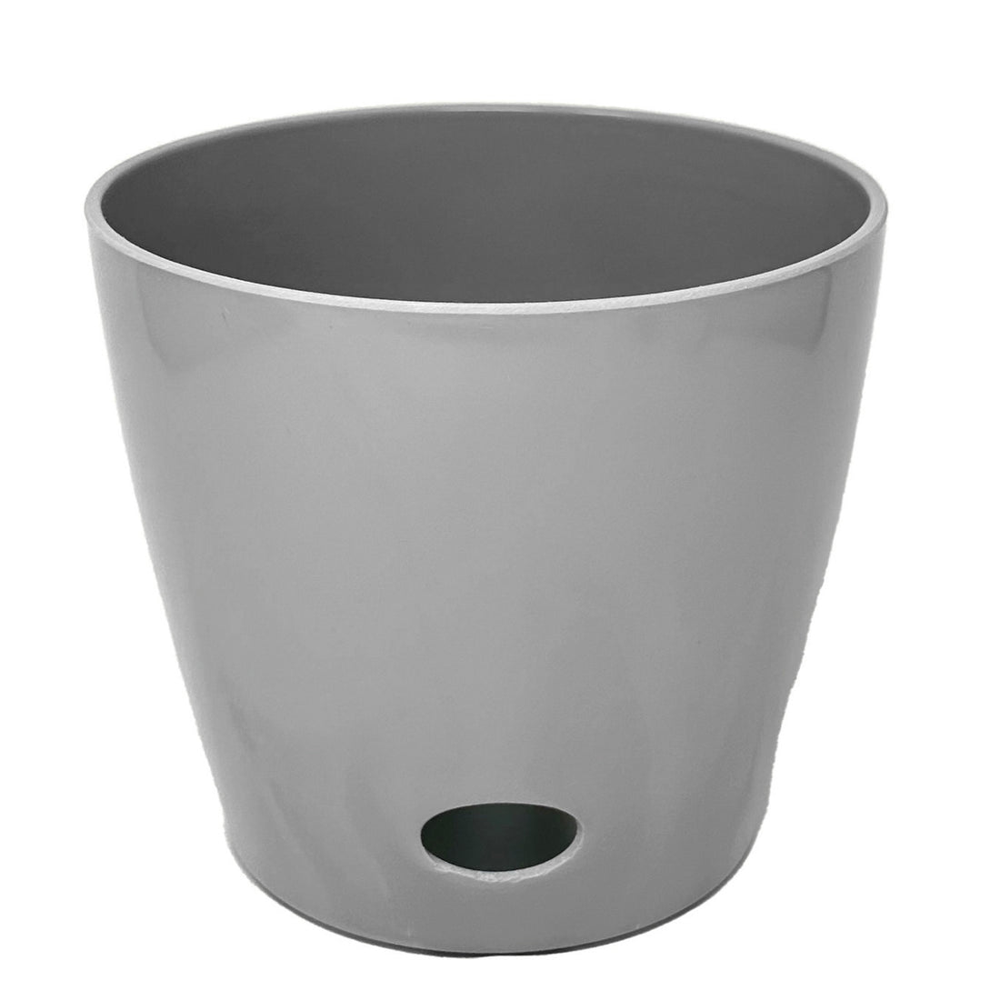 10" Round Self-Watering Bamboo Pot - Gray