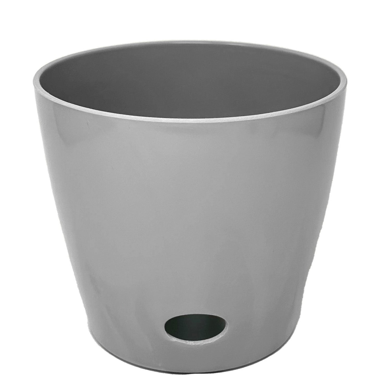 10" Round Self-Watering Bamboo Pot - Gray