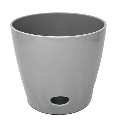 10" Round Self-Watering Bamboo Pot - Gray