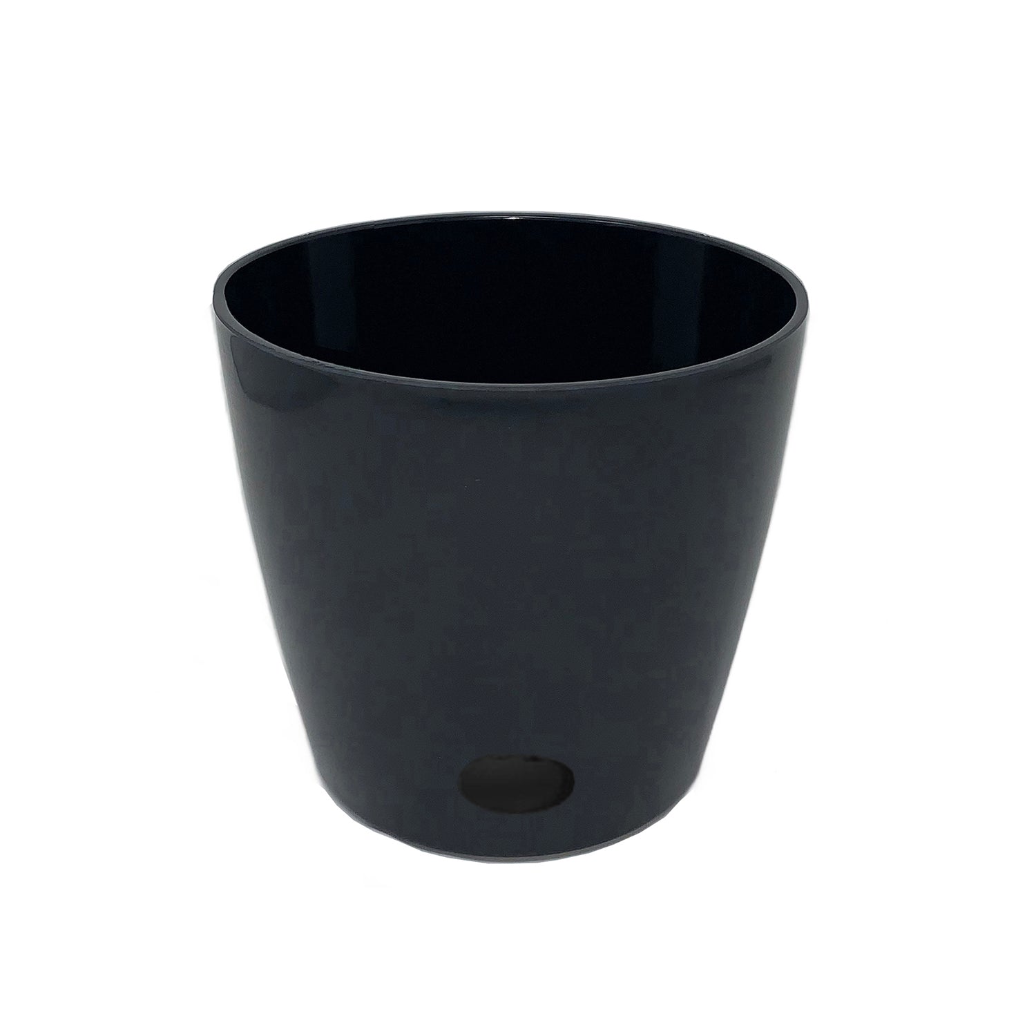 5" Round Self-Watering Bamboo Pot - Black
