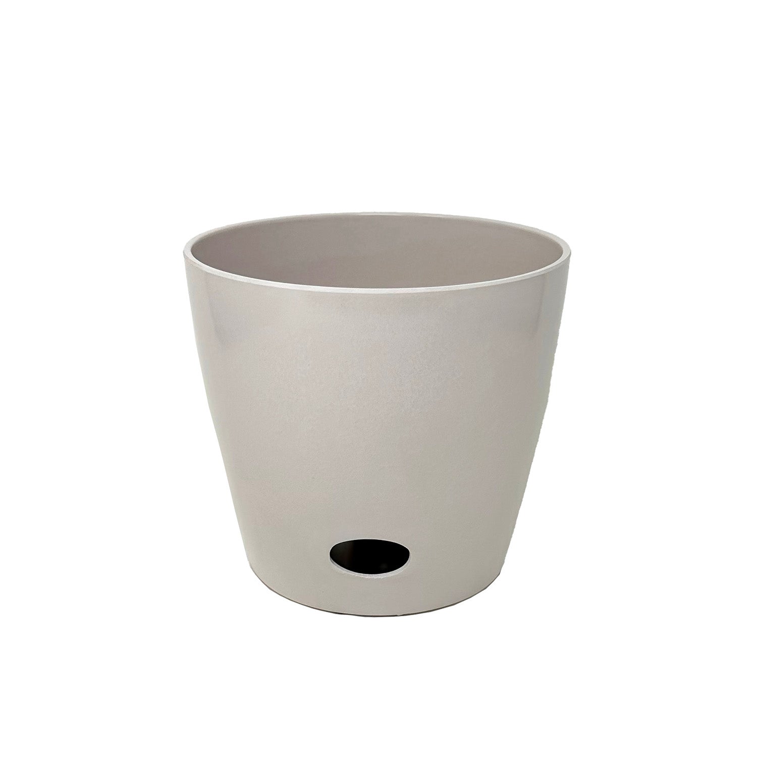5" Round Self-Watering Bamboo Pot - Cream