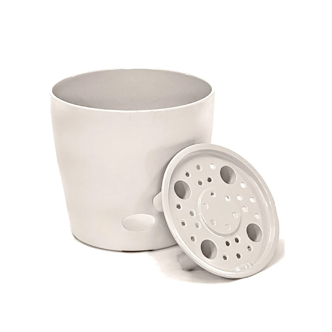 5" Round Self-Watering Bamboo Pot - Cream