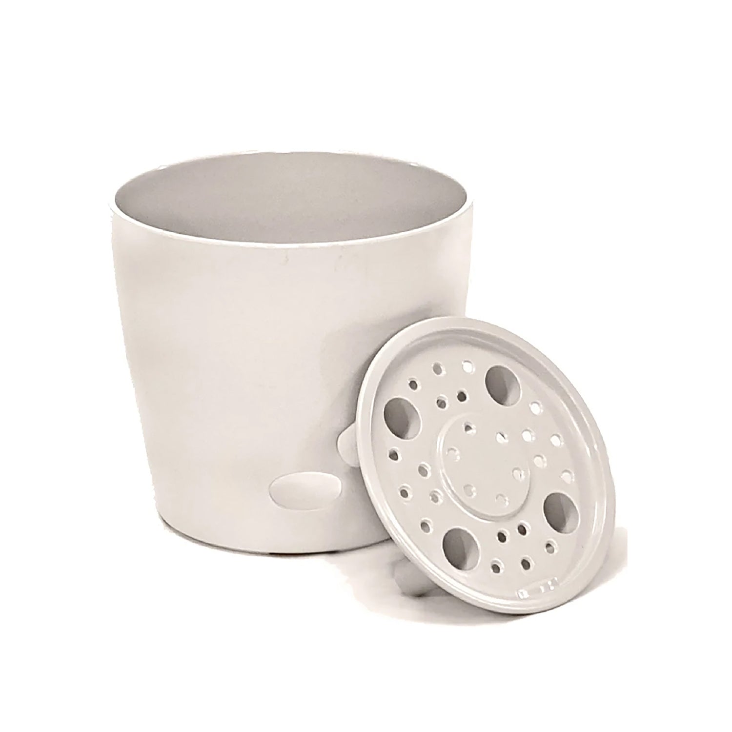 5" Round Self-Watering Bamboo Pot - Cream