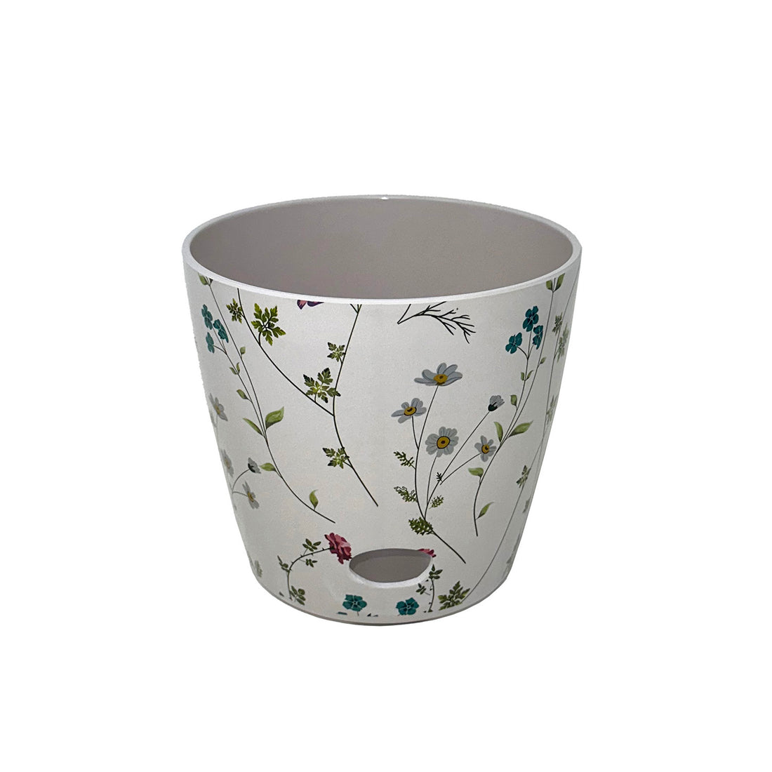 5" Round Self-Watering Bamboo Pot - Wildflower