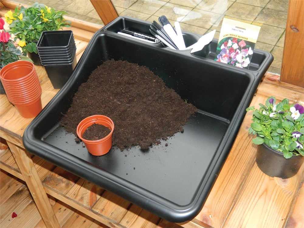 Tidy Tray  - Compact Black with Shelf