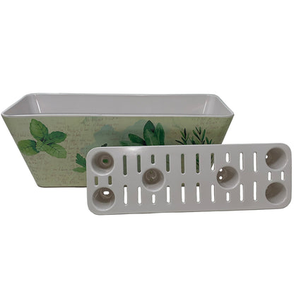 16" Rectangular Self-Watering Bamboo Planter - Herbs