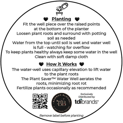 10" Round Self-Watering Bamboo Pot - Gray