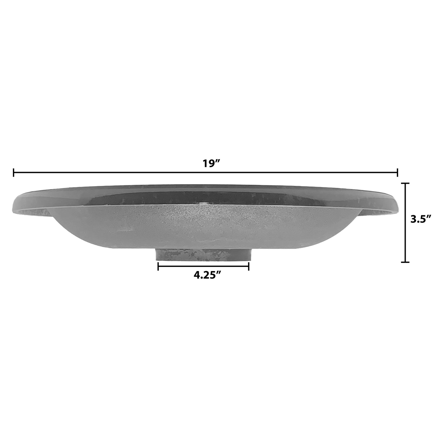 Slate/Wine Fiber Clay Birdbath Bowl - 19" dia