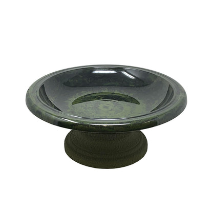 Hunter Green Fiber Clay Birdbath - 7.5"