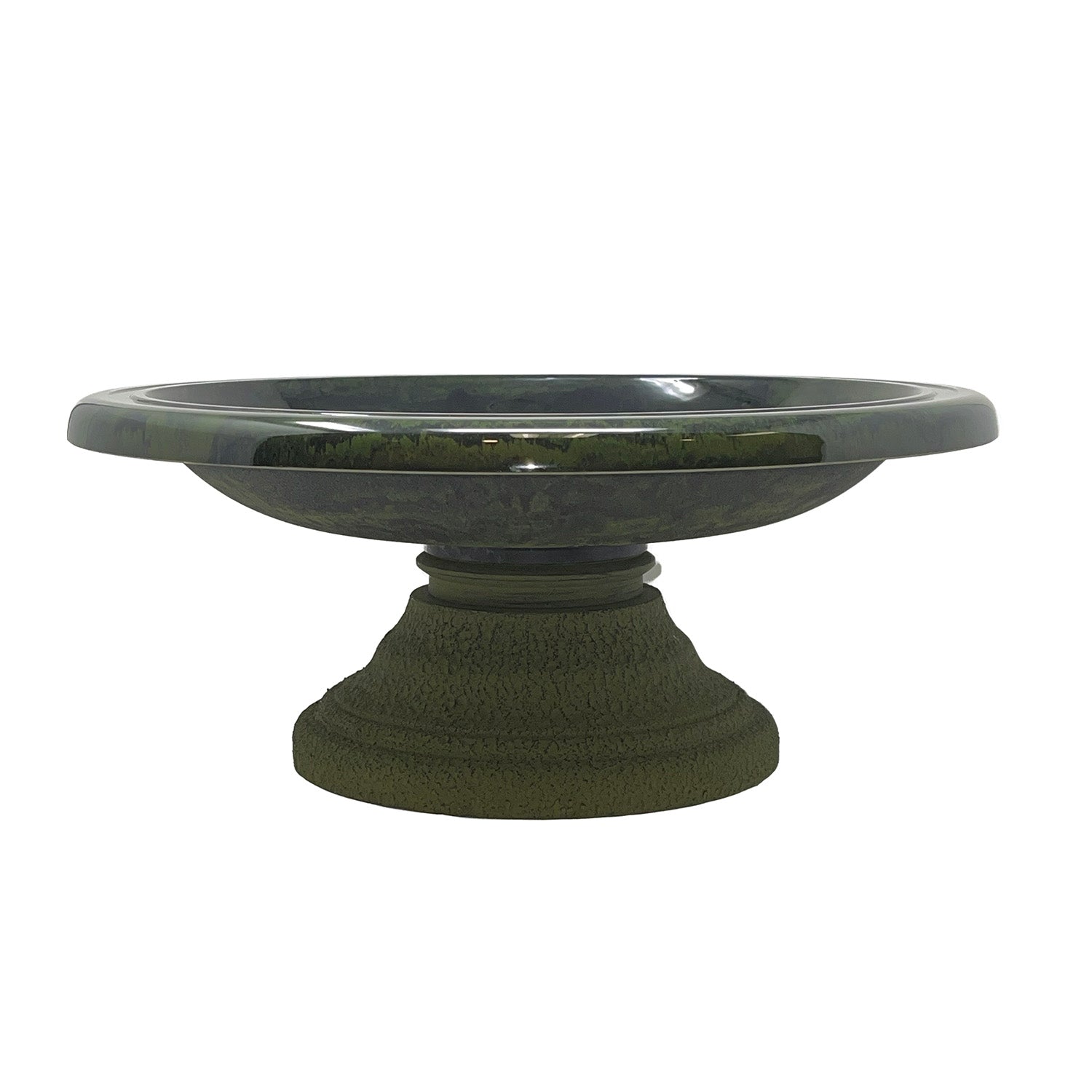 Hunter Green Fiber Clay Birdbath - 7.5"