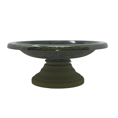 Hunter Green Fiber Clay Birdbath - 7.5"
