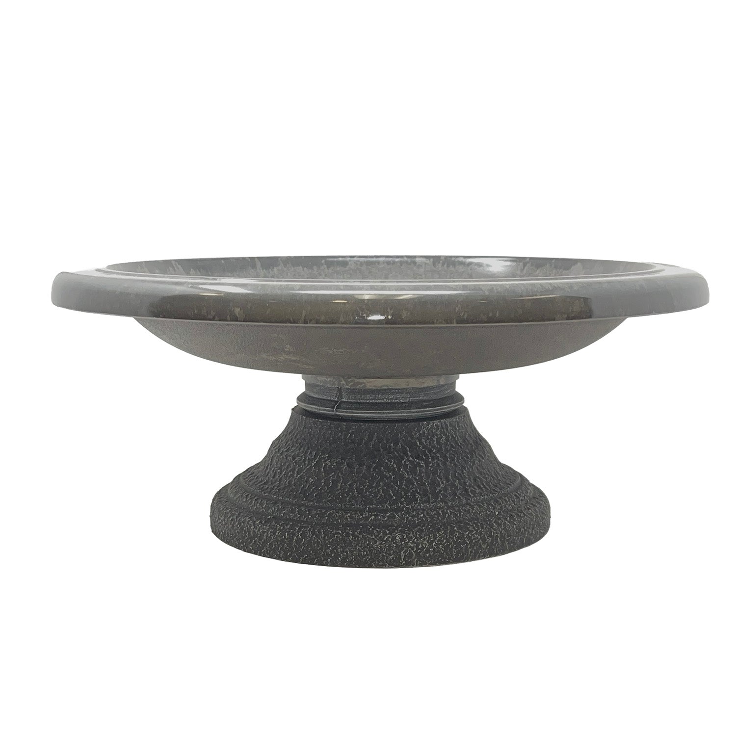 Gray Fiber Clay Birdbath - 7.5"