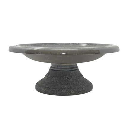 Gray Fiber Clay Birdbath - 7.5"